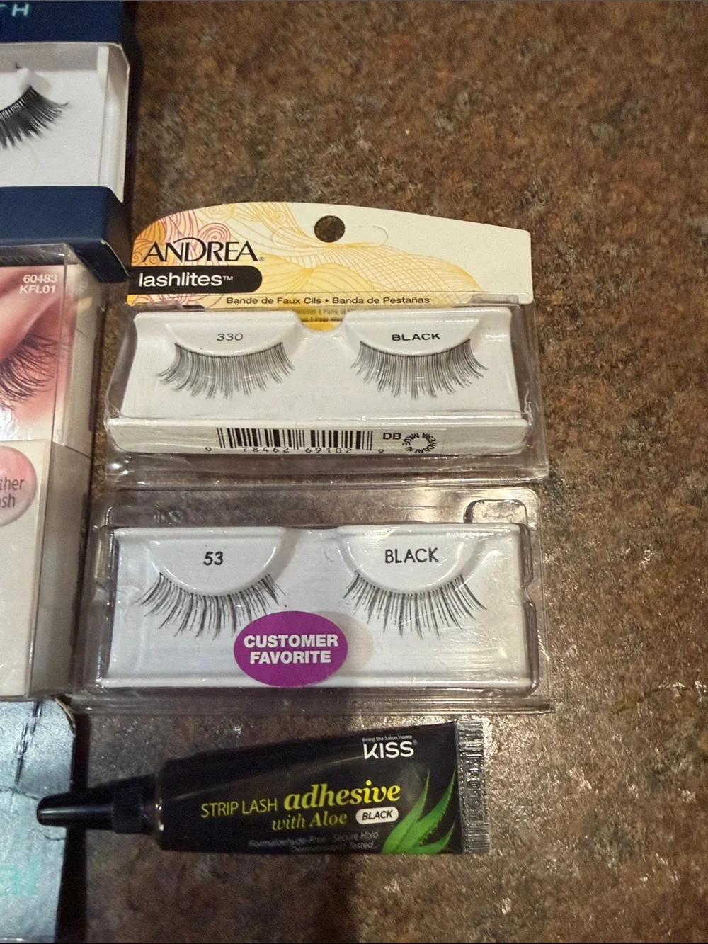 Mixed False Eyelash 11 pc  Lot – Eylure, Kiss, Ardell & More Black Lashes glue